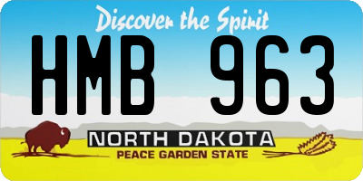 ND license plate HMB963
