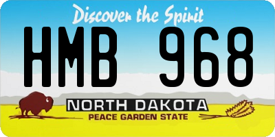 ND license plate HMB968