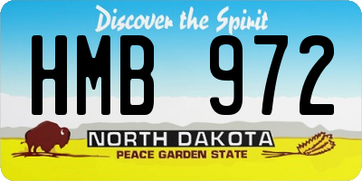 ND license plate HMB972