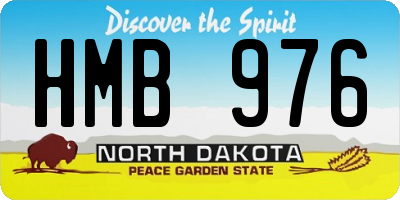 ND license plate HMB976