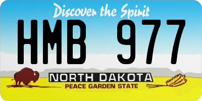 ND license plate HMB977