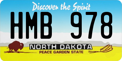ND license plate HMB978