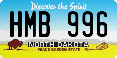 ND license plate HMB996
