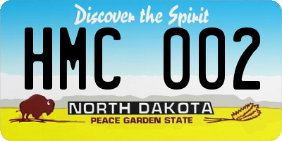 ND license plate HMC002