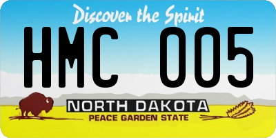 ND license plate HMC005