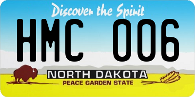 ND license plate HMC006