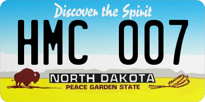 ND license plate HMC007