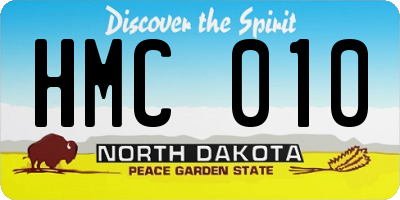 ND license plate HMC010