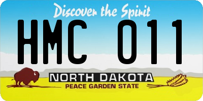 ND license plate HMC011