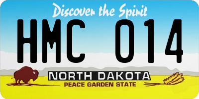 ND license plate HMC014