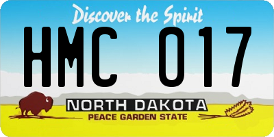 ND license plate HMC017
