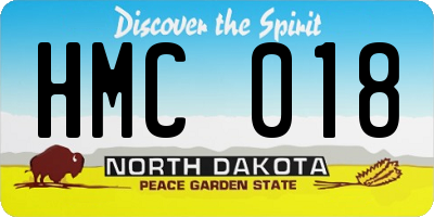 ND license plate HMC018