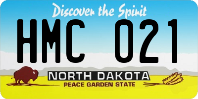 ND license plate HMC021