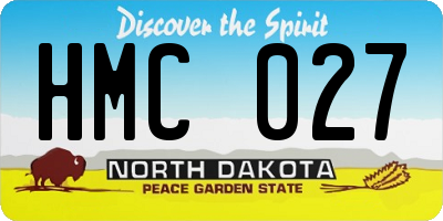 ND license plate HMC027