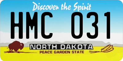 ND license plate HMC031
