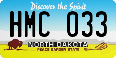 ND license plate HMC033