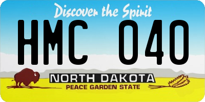ND license plate HMC040