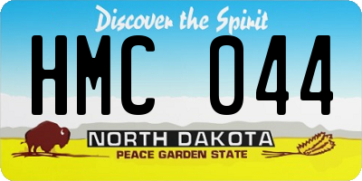 ND license plate HMC044