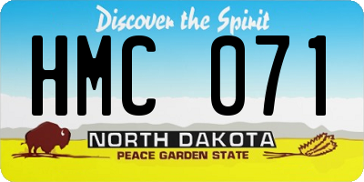 ND license plate HMC071