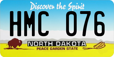 ND license plate HMC076