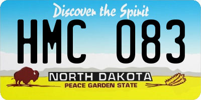 ND license plate HMC083