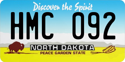 ND license plate HMC092