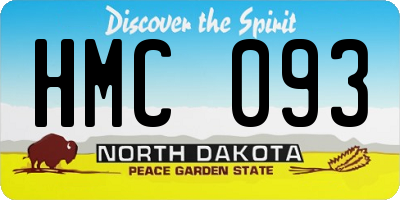 ND license plate HMC093