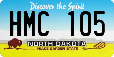 ND license plate HMC105