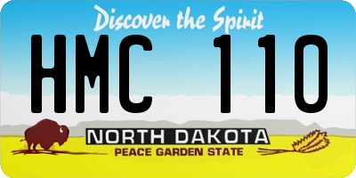 ND license plate HMC110