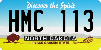 ND license plate HMC113