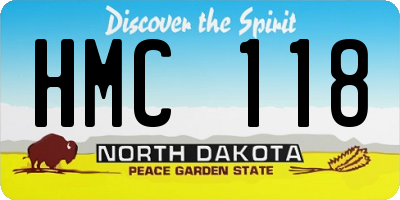 ND license plate HMC118
