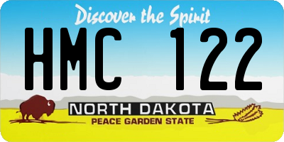 ND license plate HMC122
