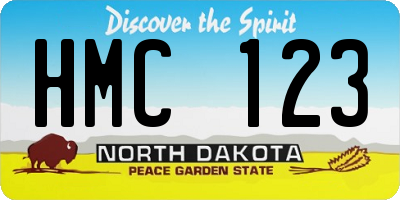 ND license plate HMC123