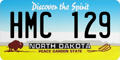 ND license plate HMC129