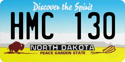 ND license plate HMC130