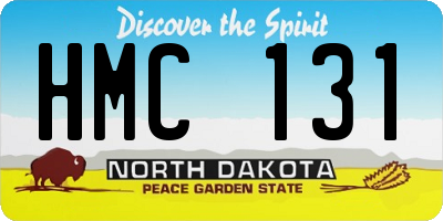 ND license plate HMC131