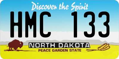 ND license plate HMC133