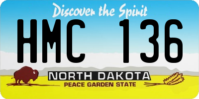ND license plate HMC136