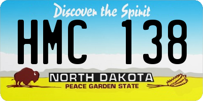 ND license plate HMC138