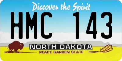 ND license plate HMC143