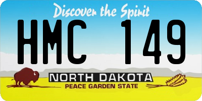 ND license plate HMC149