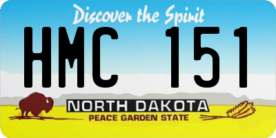 ND license plate HMC151
