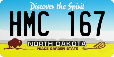 ND license plate HMC167