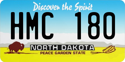 ND license plate HMC180