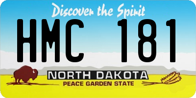ND license plate HMC181