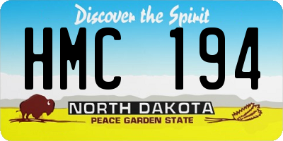 ND license plate HMC194