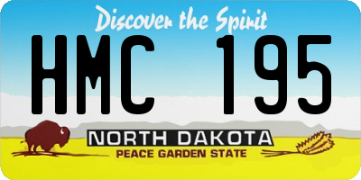 ND license plate HMC195