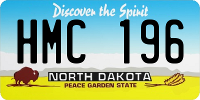 ND license plate HMC196