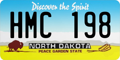 ND license plate HMC198