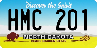 ND license plate HMC201